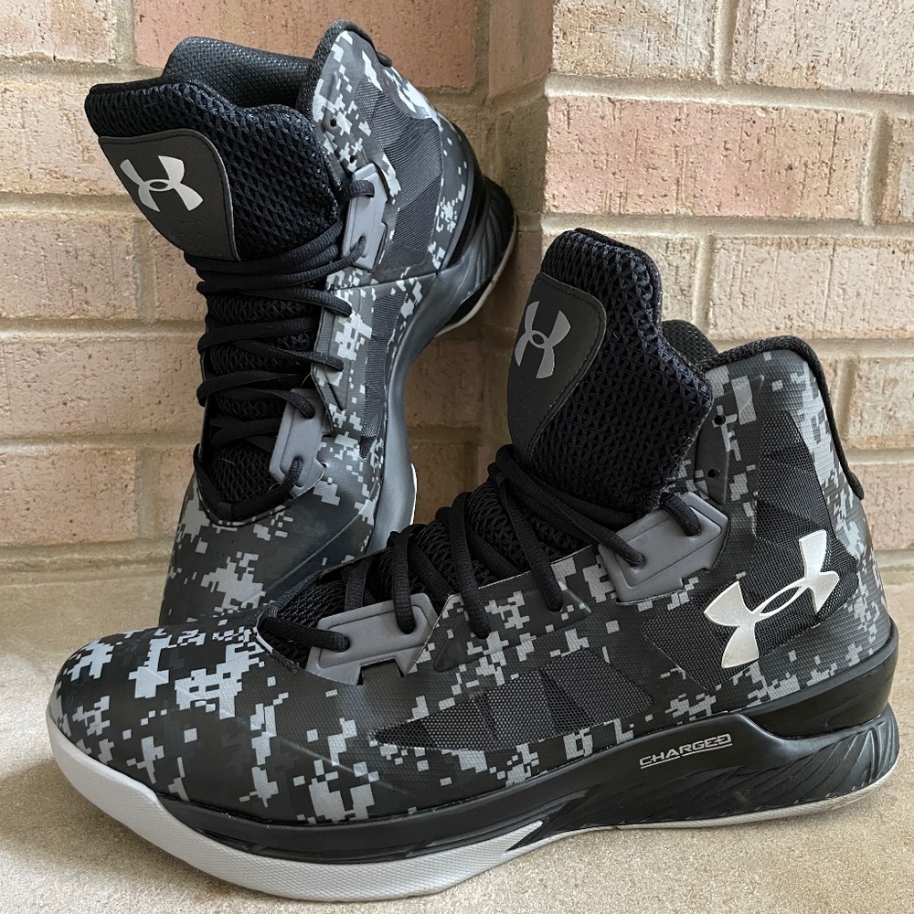 Under Armour Curry Charged Lightning 3 Digital Black Camo Size 14